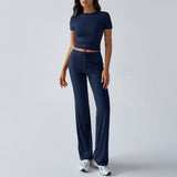 MARGARITAT - Casual Short Sleeve Crop Top