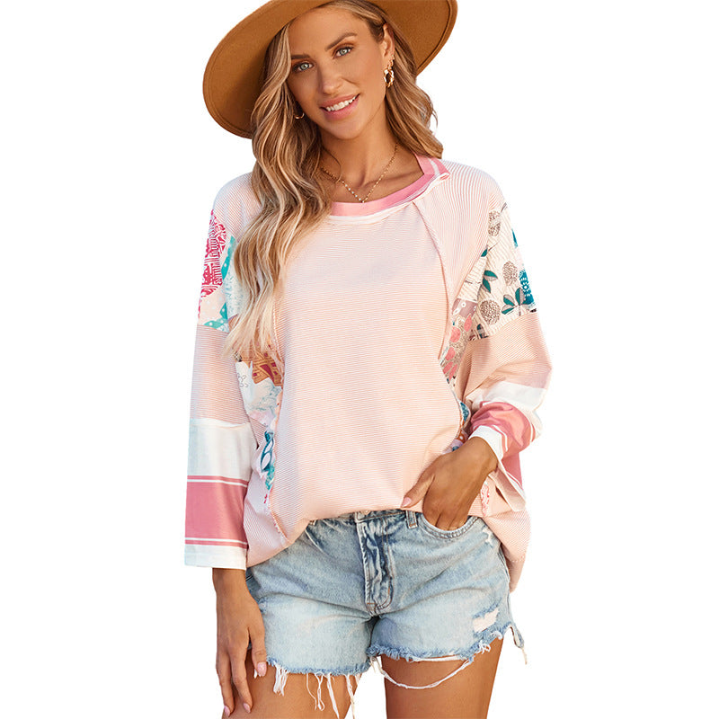 Bailey - Breezy Patchwork Batwing Blouse