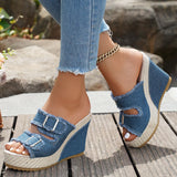 Amity - Frayed Edge Wedge Sandals