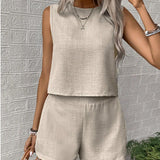 CLARISSE™ - Stylish Sleeveless Tank and Shorts Ensemble
