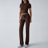 MARGARITAT - Casual Short Sleeve Crop Top