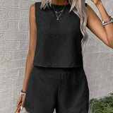 CLARISSE™ - Stylish Sleeveless Tank and Shorts Ensemble