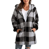 ARABELLA™ Plaid Fleece Hooded Long Sleeve Coat