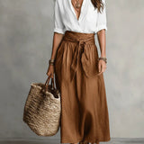 Camilla - Midi Skirt Set with Shirt and Belt