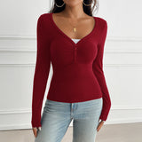 Palya - Cozy V-Neck Long Sleeve Tee