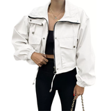 REYNA™ – Zip-Up Solid Crop Jacket