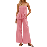 ZELENE™ – Effortless Strapless Wide-Leg Lounge Ensemble
