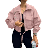 REYNA™ – Zip-Up Solid Crop Jacket