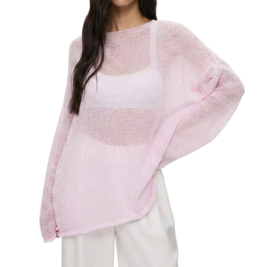 BRISEIS™ – Lightweight Hollow-Out Flare Sleeve Knit Sweater