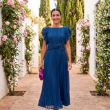 Pleated Dress in Freshwater