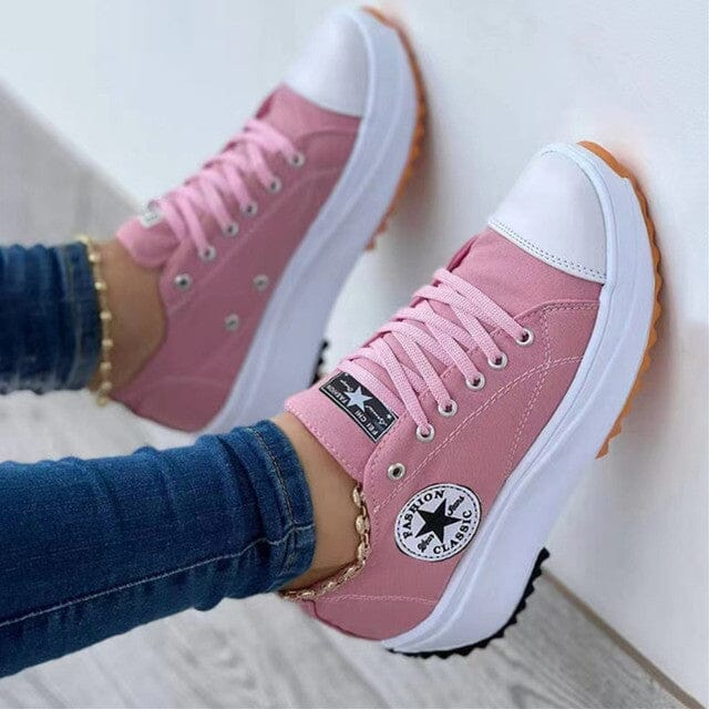 Imani – Structured Sole Platform Canvas Sneakers