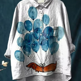 Amelia - Blouse with Balloon and Dog Print