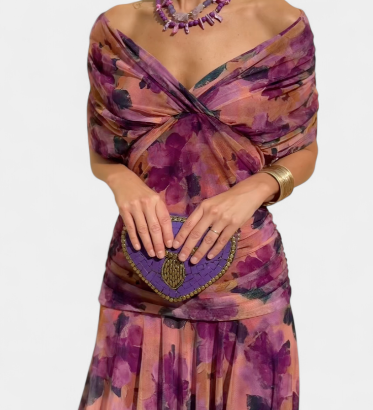 Alondra | V-Neck Long Floral Dress