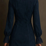 Chic Short Suede Lace Dress - Elegant & Feminine