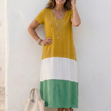 Thalia - Color-Blocked Midi Dress