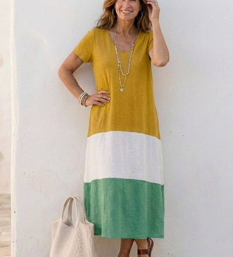 Thalia - Colour-Block Midi Dress