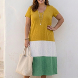 Thalia - Color-Blocked Midi Dress