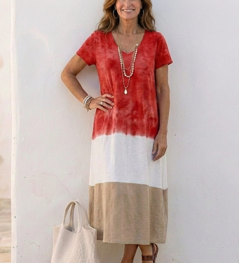 Thalia - Colour-Block Midi Dress