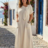 Elowyn - Maxi Dress with Round Neck and Pockets