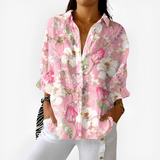 Emma - Floral Blouse in Blush Blossom