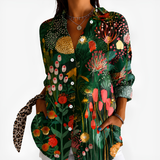 Lillian - Emerald Green Floral Blouse