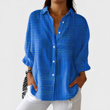 Hannah - Contemporary Blue Striped Top