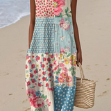 Anna Colorful Patchwork Midi Dress