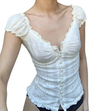 Glacy - Elegant Floral Lace Corset Blouse