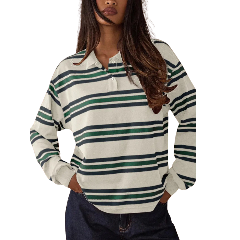 AIKO™ – Elegant Striped Long Sleeve Tee