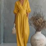 Risel - Kimono Sleeve Wide-Leg Jumpsuit