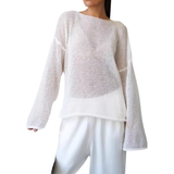 BRISEIS™ – Lightweight Hollow-Out Flare Sleeve Knit Sweater