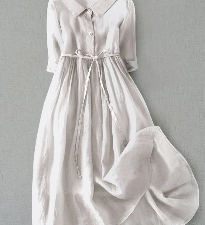 Women's Summer Lace-Up Waist Dress - Classic Comfort and Chic Style