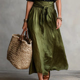 Camilla - Midi Skirt Set with Shirt and Belt