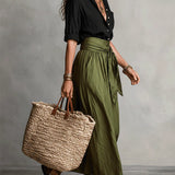 Camilla - Midi Skirt Set with Shirt and Belt