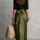 Camilla - Midi Skirt Set with Shirt and Belt