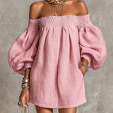 Rosaline | Mini Dress with Off-Shoulder Puff Sleeves