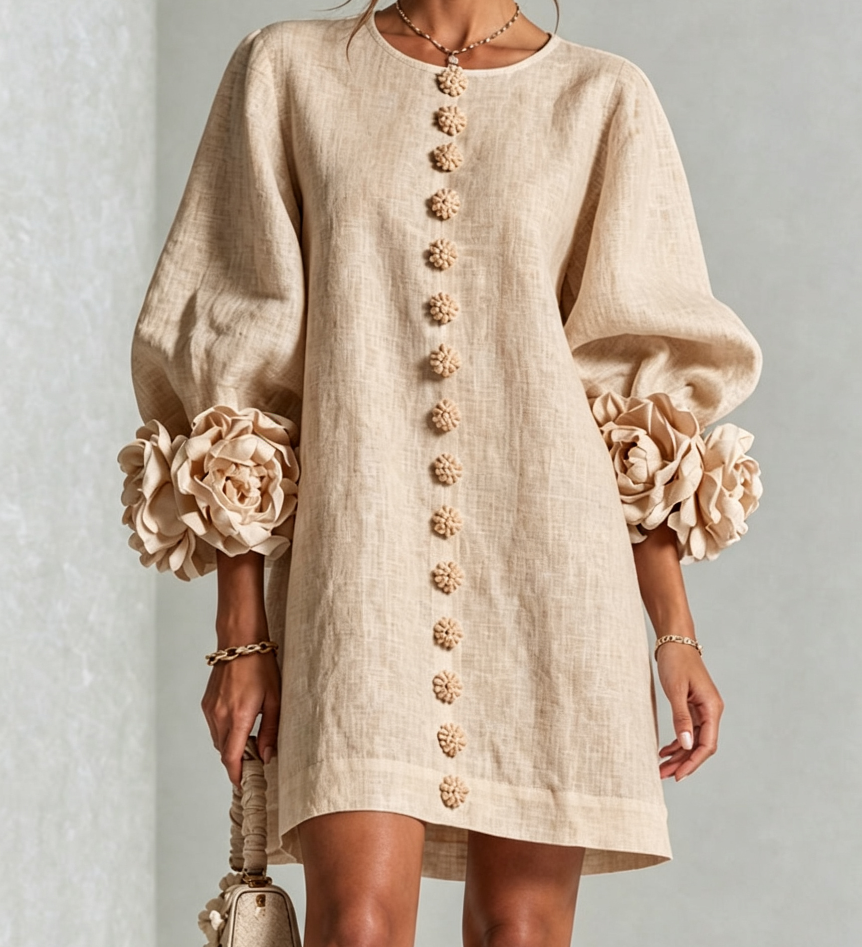 Margot - Mini Dress with Floral Accents