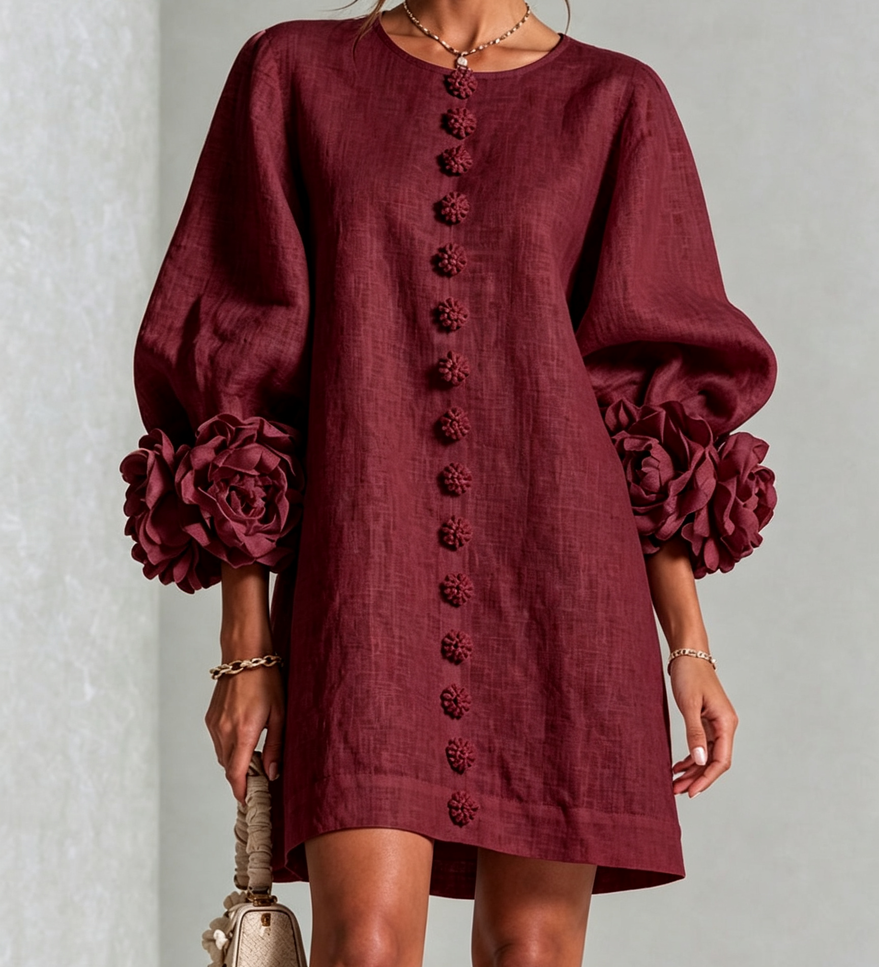 Margot - Mini Dress with Floral Accents