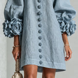 Cleo | Mini Dress with Floral Trim