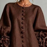 Gabrielle | Mini Dress with Rosette Cuffs