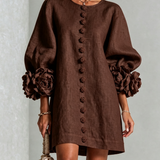 Gabrielle | Mini Dress with Rosette Cuffs