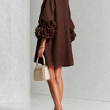 Gabrielle | Mini Dress with Rosette Cuffs
