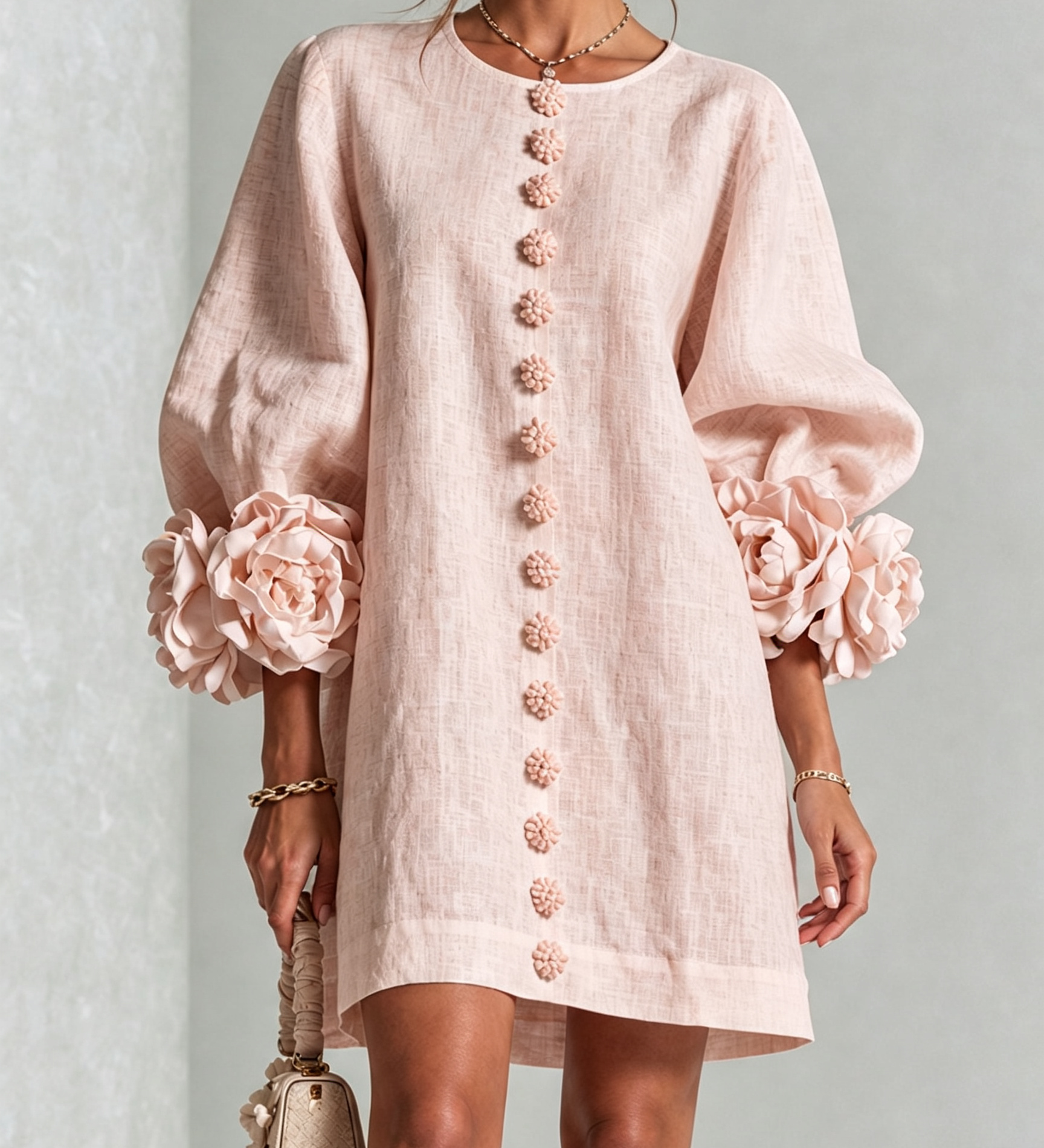 Margot - Mini Dress with Floral Accents