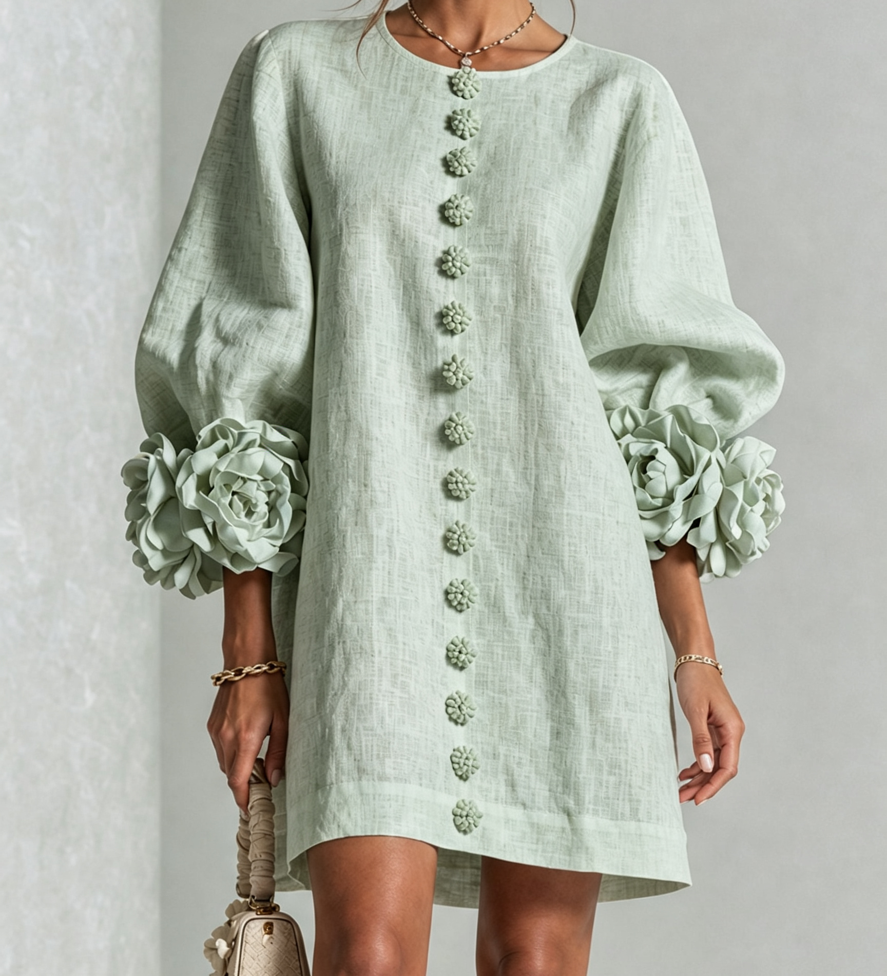 Margot - Mini Dress with Floral Accents