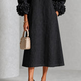 Adriana | Midi Dress with Floral Cuffs
