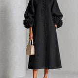Adriana | Midi Dress with Floral Cuffs
