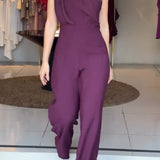 Bold Purple One-Shoulder Jumpsuit