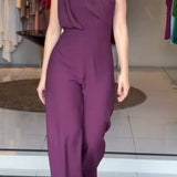 Bold Purple One-Shoulder Jumpsuit