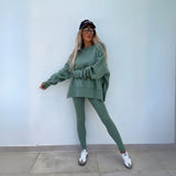 YACHI™ - Relaxed Long Sleeve Sweatshirt and Jogger Set