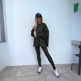 YACHI™ - Relaxed Long Sleeve Sweatshirt and Jogger Set